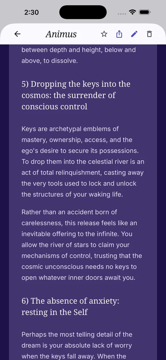A sectioned Jungian interpretation
